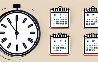 Kalender mit Markierungen, Geldscheine und eine Stoppuhr darauf.