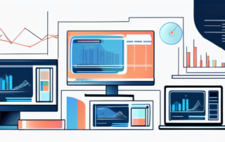 Laptop, Diagramme und Geldnoten symbolisieren Gehalt in der IT-Branche.