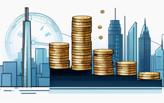 Architekt betrachtet Baupläne neben einem Taschenrechner und Gehaltsabrechnungen.