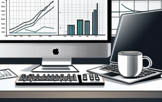 Bücherstapel, Brille und Taschenrechner auf einem Schreibtisch.