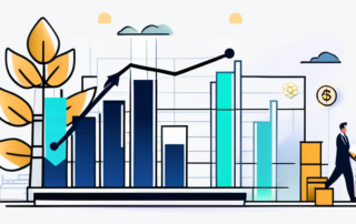 Betriebsleiter blickt auf steigende Gehaltskurve auf dem Bildschirm.