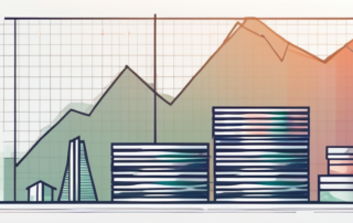 Büroangestellter betrachtet Diagramm auf Computerbildschirm, nachdenklicher Ausdruck.