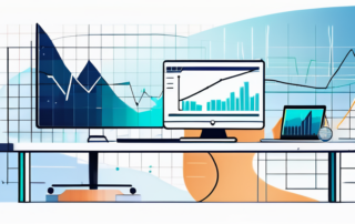 Bürokauffrau lächelt, hält Gehaltsabrechnung, Bürohintergrund.