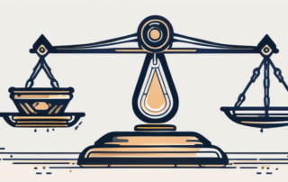 Bürotisch mit Gehaltsabrechnung und Taschenrechner neben einer Kaffeetasse.