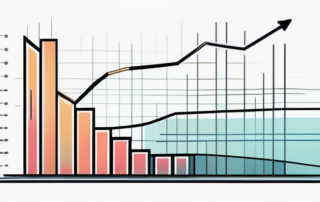 Designer arbeitet an Grafiktablett mit Finanzen im Hintergrund.