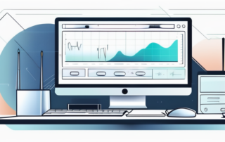 Designer arbeitet an Interface auf digitalen Tablet im modernen Büro.