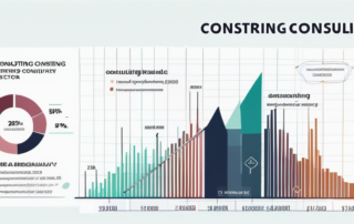 Diagramm der Gehaltsbereiche in der Beratungsbranche auf einem Laptopbildschirm.
