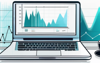 Diagramm mit Gehaltsspannen in verschiedenen IT-Berufen auf einem Laptopbildschirm.
