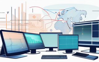 Diagramm mit Gehaltszahlen für Web Entwickler, Laptop im Hintergrund.