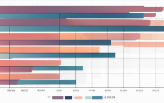 Diagramm mit Gehaltszahlen neben fröhlichem Neuanfänger mit Laptop.