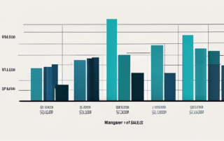 Diagramm mit Gehaltszahlen und ein Profil eines lächelnden Managers.