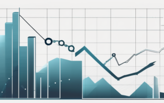 Diagramm mit steigenden Balken, Trendlinie, Jahre und Gehälter beschriftet.