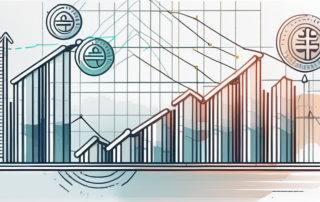 Diagramm mit steigenden Gehaltszahlen in der Versicherungsbranche.