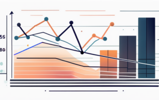 Diagramm mit steigenden Pfeilen und Geldscheinen im Hintergrund.