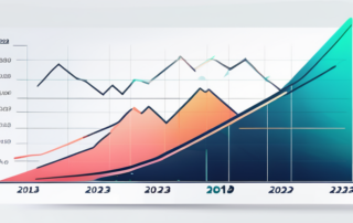 Diagramm mit steigender Gehaltskurve für geprüfte Betriebswirte im Jahr 2023.