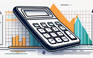Diagramm mit steigender Gehaltskurve und Taschenrechner.