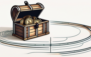 Diagramm von GRT-Token-Wachstum auf digitalem Bildschirm, hell beleuchtet.