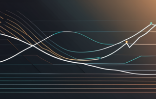 Diagramm von Wachstumstrends und Strategie-Icons auf einem Computerbildschirm.