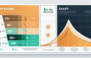 Diagramm zeigt Durchschnittsgehälter verschiedener Branchen mit Optimierungstipps.