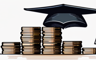 Diagramm zeigt Gehaltsbandbreite neben Bild von lächelndem Marketing Manager.