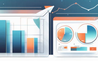 Diagramm zeigt Gehaltsspannen im Marketingbereich auf einem Laptopbildschirm.