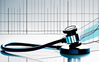 Ein Arzt betrachtet nachdenklich sein Gehaltsabrechnung auf dem Schreibtisch.