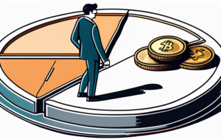 Ein Geschäftsführer betrachtet optimistisch seine transparente Gehaltsgläserung auf dem Tisch.