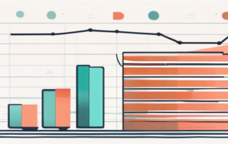 Ein Schreibtisch mit Gehaltsabrechnung und Marketing-Diagrammen im Hintergrund.