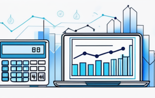 Ein Teamleiter der Buchhaltung betrachtet Diagramme auf einem Computerbildschirm.