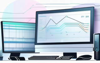 Eine Grafik mit steigender Gehaltskurve und Computercode im Hintergrund.