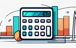 Eine Person benutzt einen Taschenrechner neben Gehaltsabrechnungen und Diagrammen.