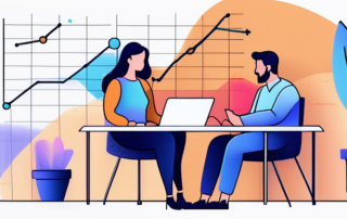 Entwickler, die vor einem Computer sitzen, zeigen ihre Gehaltsschecks.