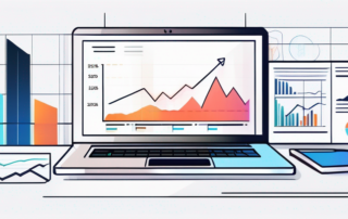 Fachinformatiker vor transparenter Gehaltstabelle mit aufsteigenden Grafiken.