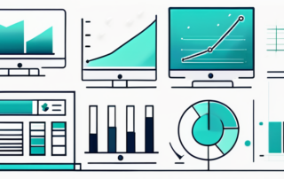 Finanzdirektor betrachtet Tabellen auf einem großen Bildschirm mit ernstem Blick.