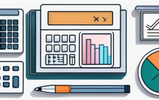 Frau analysiert Diagramme und Finanzberichte am modernen Arbeitsplatz.