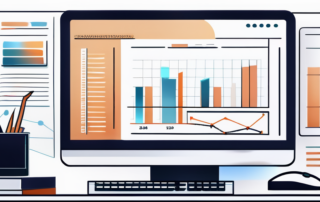 Frau im Büro, Stapel Geld und Diagramme auf Schreibtisch.