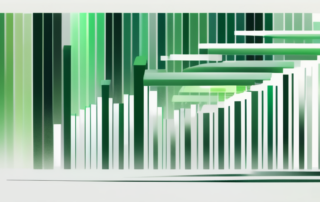 Frau mit Kassiererinnen-Uniform hält Gehaltsabrechnung und lächelt zufrieden.