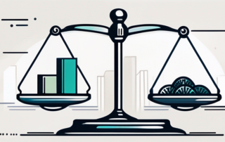 Frau zählt Geld vor Einzelhandel-Hintergrund, nachdenklicher Blick.