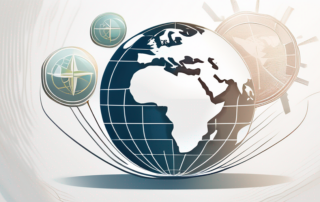 Geld auf Karte und Reiselandschaft, symbolisiert Tourismus und Einkommen.