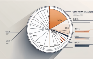 Geschäftsführer betrachtet aufgeschlagenen Gehaltszettel, neben Laptop und Firmenbilanz.