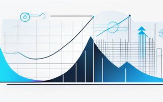 Geschäftsführer blickt auf Diagramme, umgeben von Mitarbeitern im Büro.
