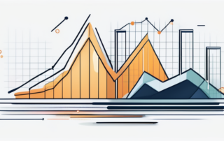 Geschäftsführer blickt auf steigende Gehaltsgrafik auf seinem Laptop.