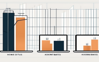 Geschäftsführer, der neben einem wachsenden Geldstapel steht, nachdenklich blickt.