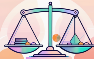 Geschäftsleute betrachten Diagramm über geschlechtsspezifische Gehaltsunterschiede auf digitalen Bildschirm.