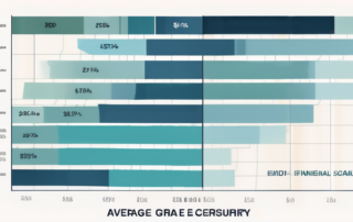 Geschäftsmann, Diagramm mit steigenden Zahlen, Geldscheine im Hintergrund.