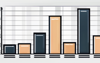 Geschäftsmann präsentiert eine Gehaltskurve, NRW-Karte im Hintergrund.
