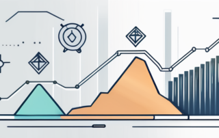 Grafik der Gehaltsspanne mit Absolventenhut und Geldscheinen.