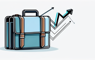 Grafik der Gehaltsspannen im Außendienstvertrieb auf Laptop-Bildschirm.