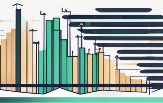 Grafik-Diagramm der Gehaltsspanne im Vertriebsinnendienst, Euro-Zeichen im Vordergrund.