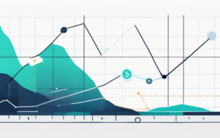Grafik mit aufsteigender Gehaltskurve und Marketing-Symbolen.